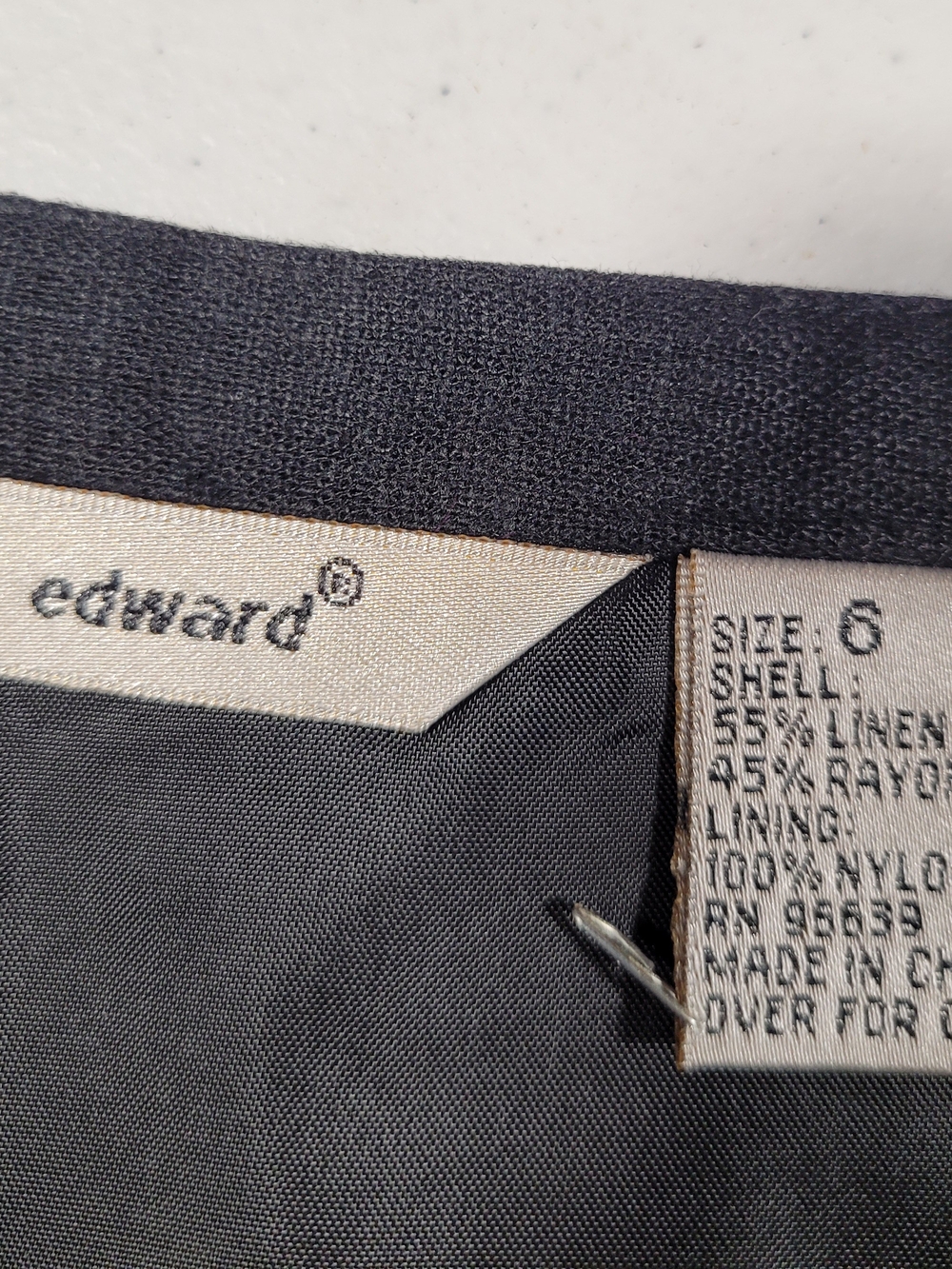 Black Pencil Skirt with White Floral Embroidery - Picture 2 of 3